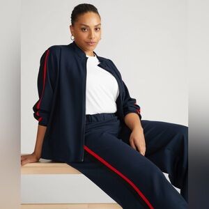 Universal Standard Camden Ponte Bomber Jacket Navy